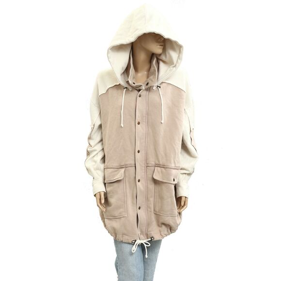 Free People Cardigan Radio Hoodie Top Jacket Zip-Up Oversized M NWD 282898 - Picture 5 of 13